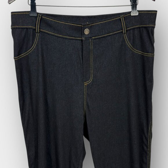 mySTYLE 2X Dark Wash Pull-On Jegging Capris Contrast Stitch Plus Thin - Picture 3 of 9